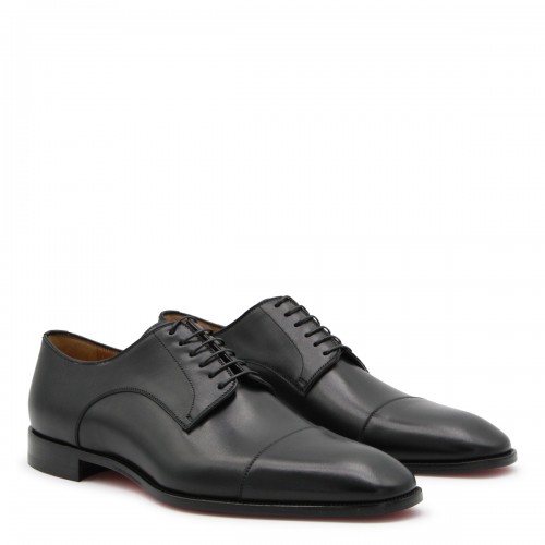 BLACK LEATHER LACE UP SHOES