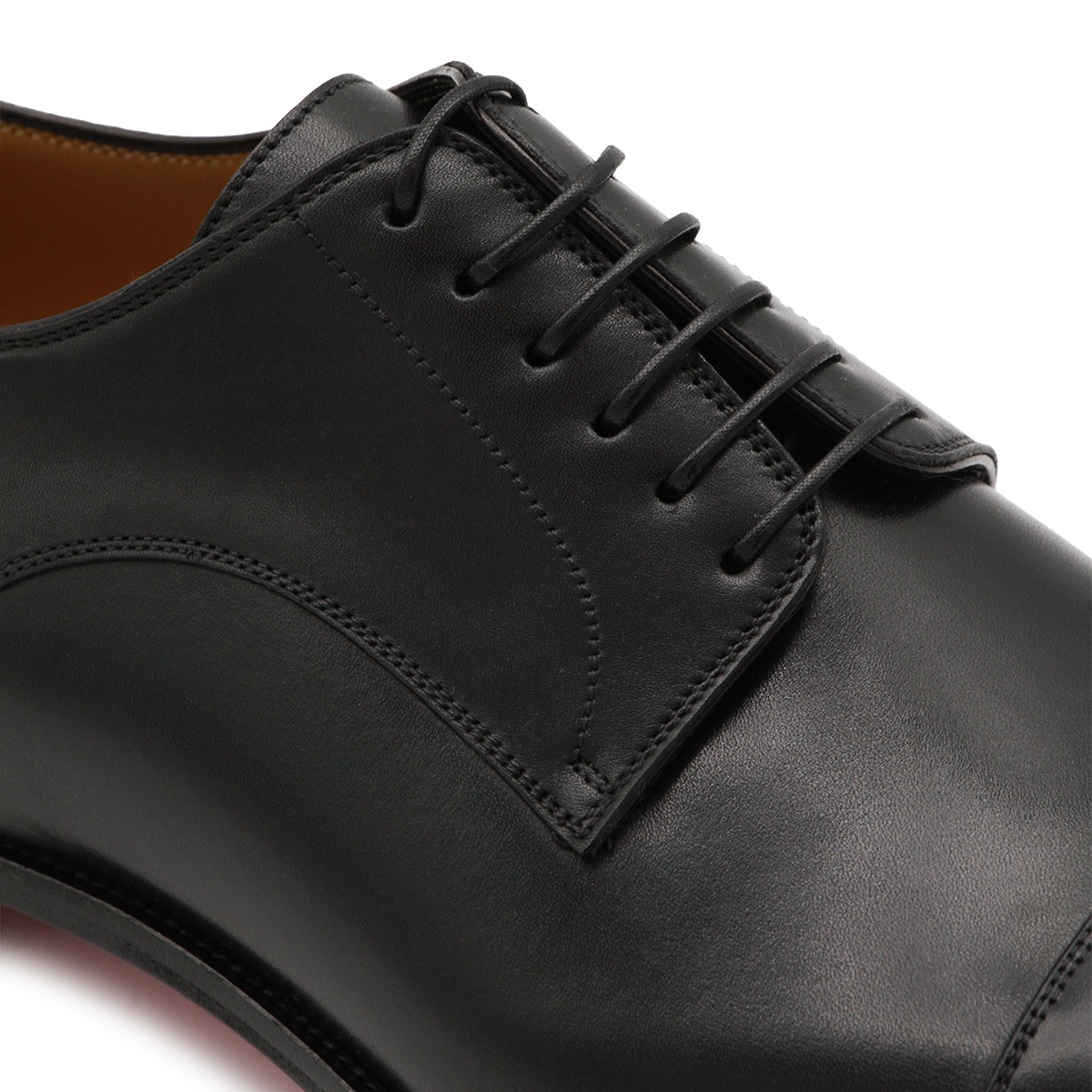 BLACK LEATHER LACE UP SHOES