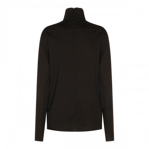 BLACK COTTON STRETCH TOP