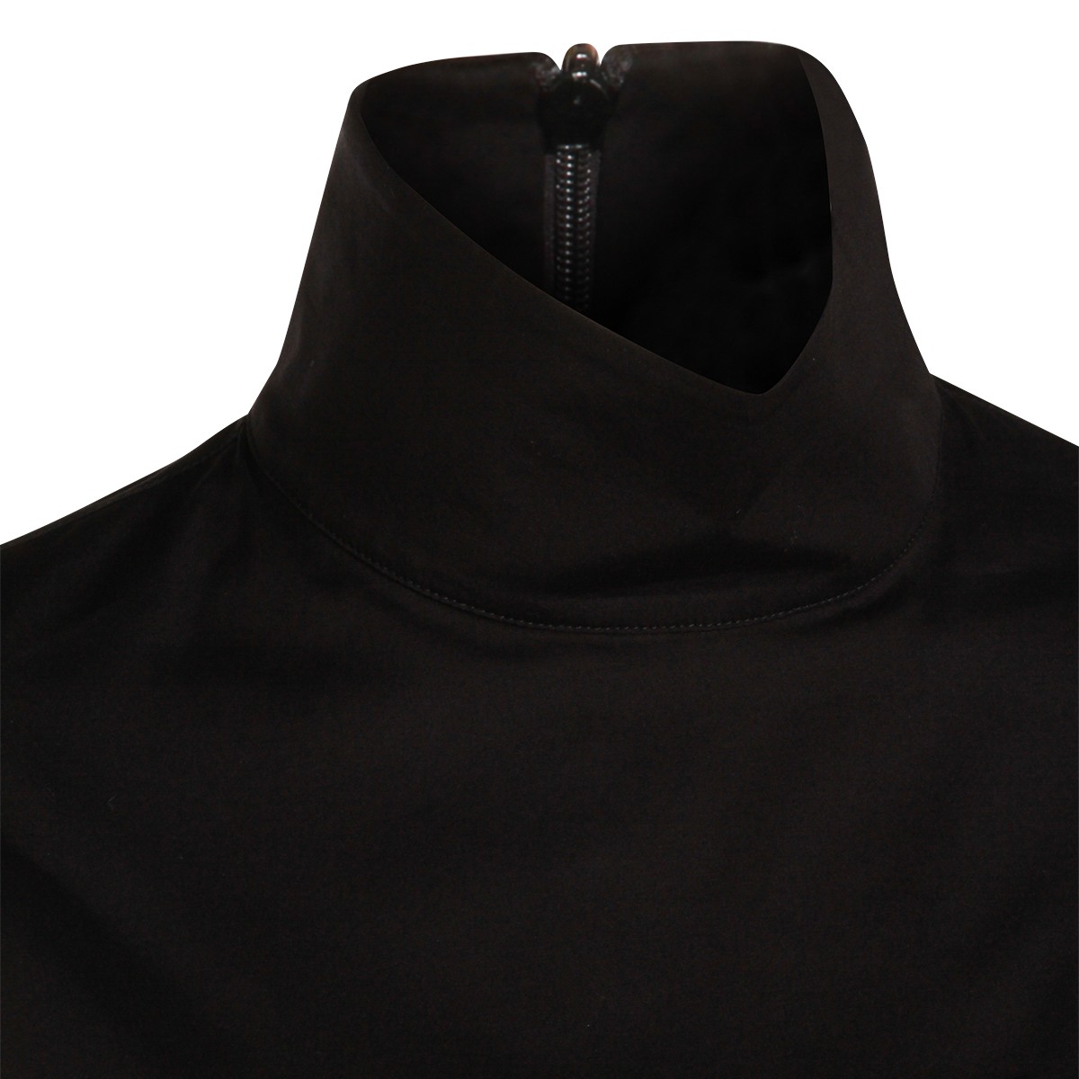 BLACK COTTON STRETCH TOP