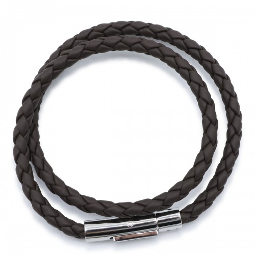 DARK BROWN LEATHER BRACELET