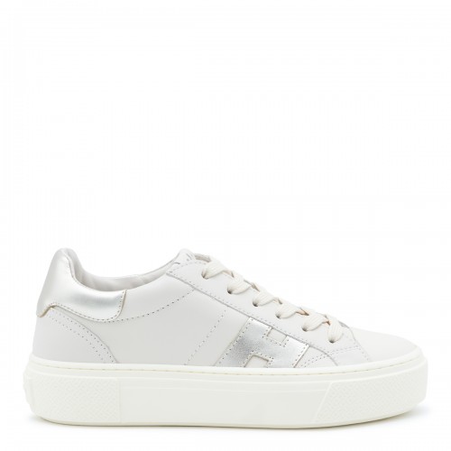 BEIGE AND SILVER LEATHER...