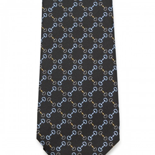 BLACK SILK GG TIE