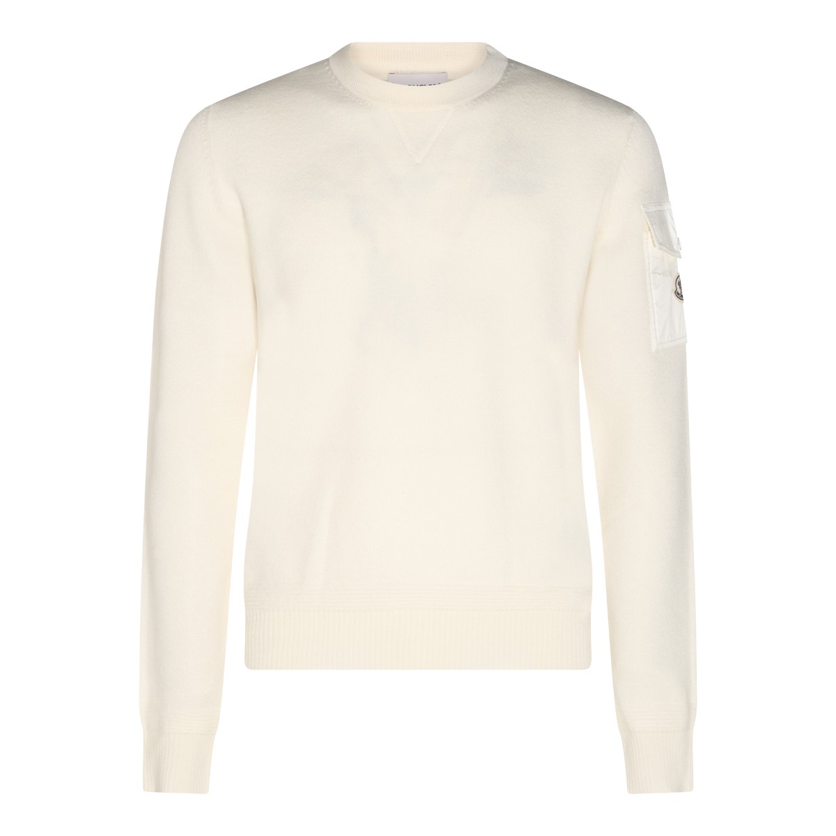 WHITE VIRGIN WOOL SWEATER