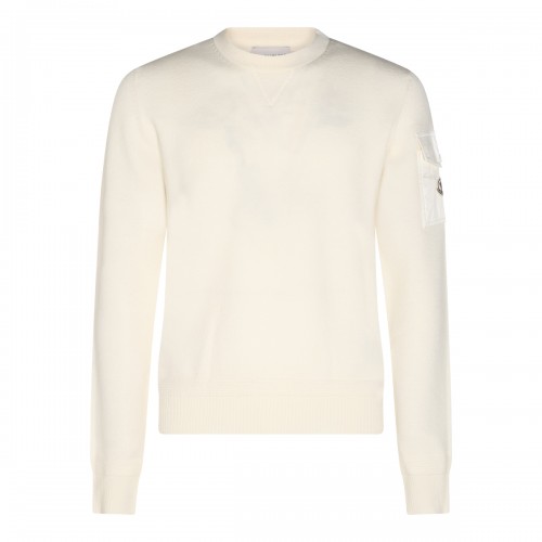 WHITE VIRGIN WOOL SWEATER