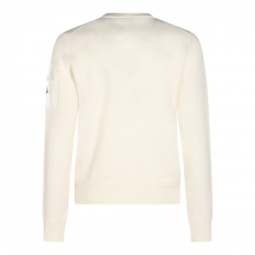 WHITE VIRGIN WOOL SWEATER