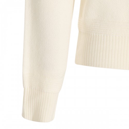 WHITE VIRGIN WOOL SWEATER