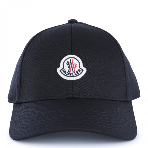 BLACK COTTON LOGO BASEBALL CAP