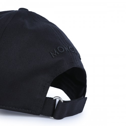 BLACK COTTON LOGO BASEBALL CAP