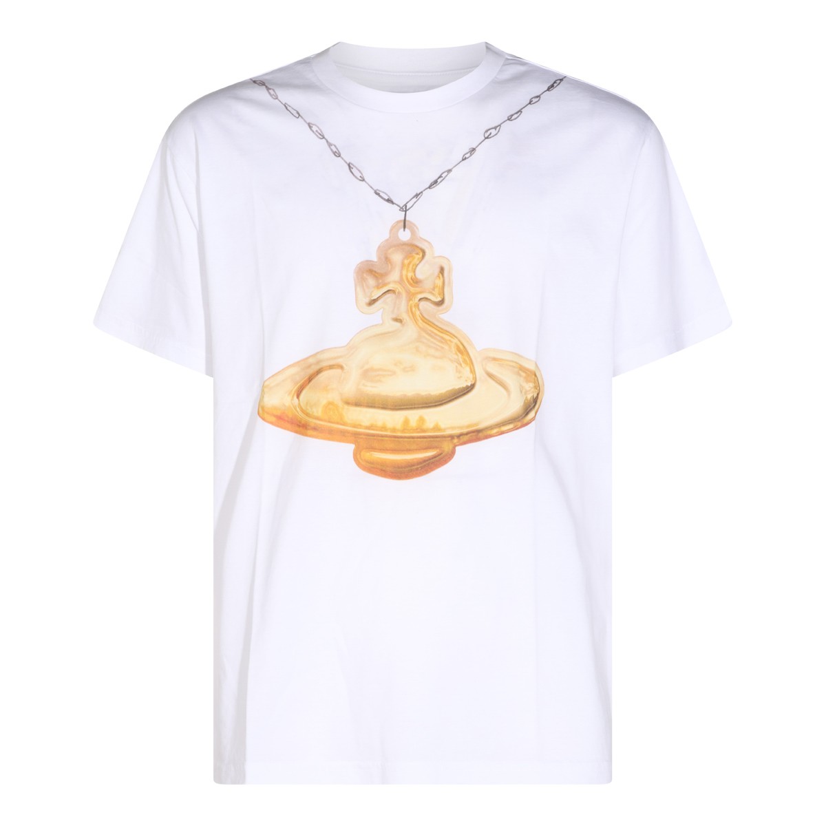 WHITE COTTON ORB GOLD T-SHIRT