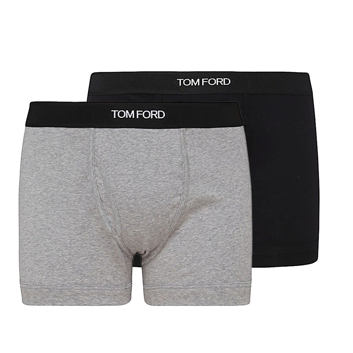 GREY AND BLACK COTTON TWO-PACK BRIEFS