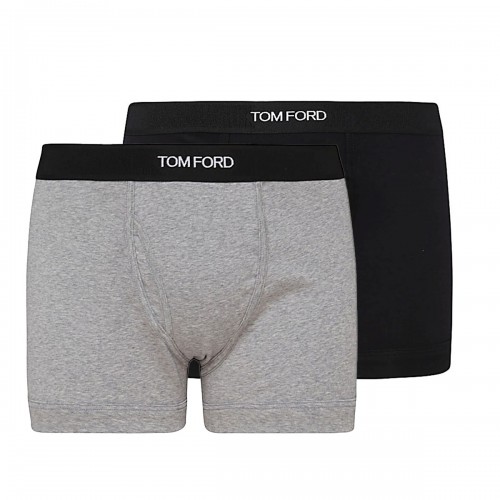 GREY AND BLACK COTTON TWO-PACK BRIEFS
