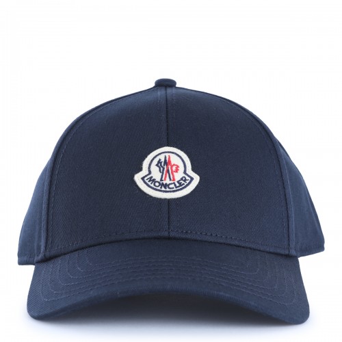 NAVY COTTON LOGO BASEBALL CAP