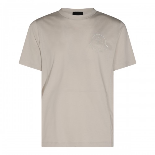 BEIGE 3D LOGO COTTON T-SHIRT