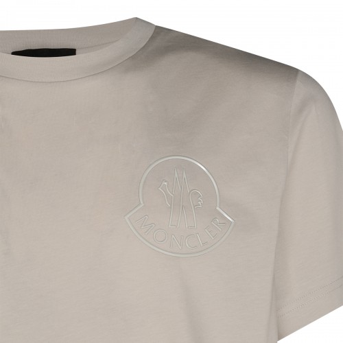 BEIGE 3D LOGO COTTON T-SHIRT