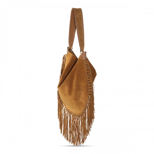 COGNAC SUEDE OSKAN SOFT BAG 2