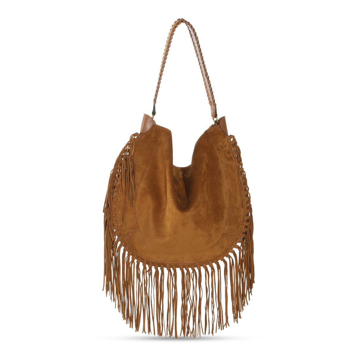 COGNAC SUEDE OSKAN SOFT BAG