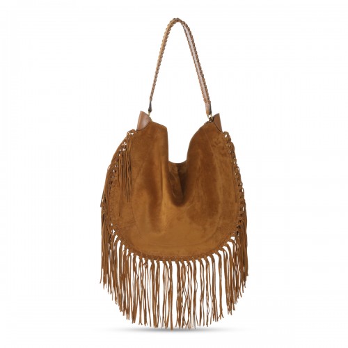 COGNAC SUEDE OSKAN SOFT BAG