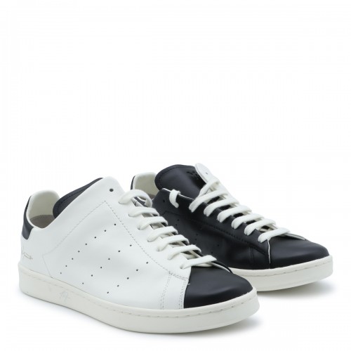 OFF WHITE AND BLACK LEATHER DIAGONAL STAN SMITH SNEAKERS