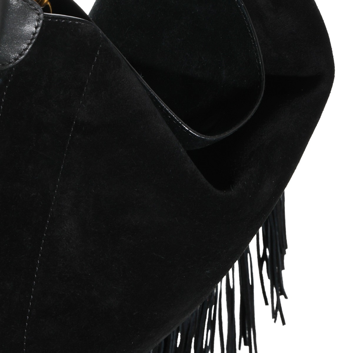 BLACK SUEDE OSKAN BOHO SHOULDER BAG