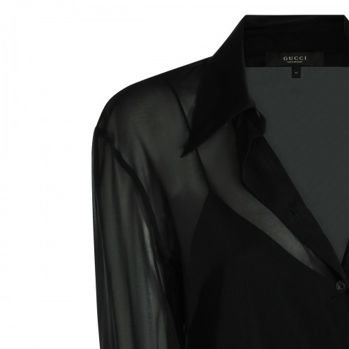BLACK SILK SHIRT