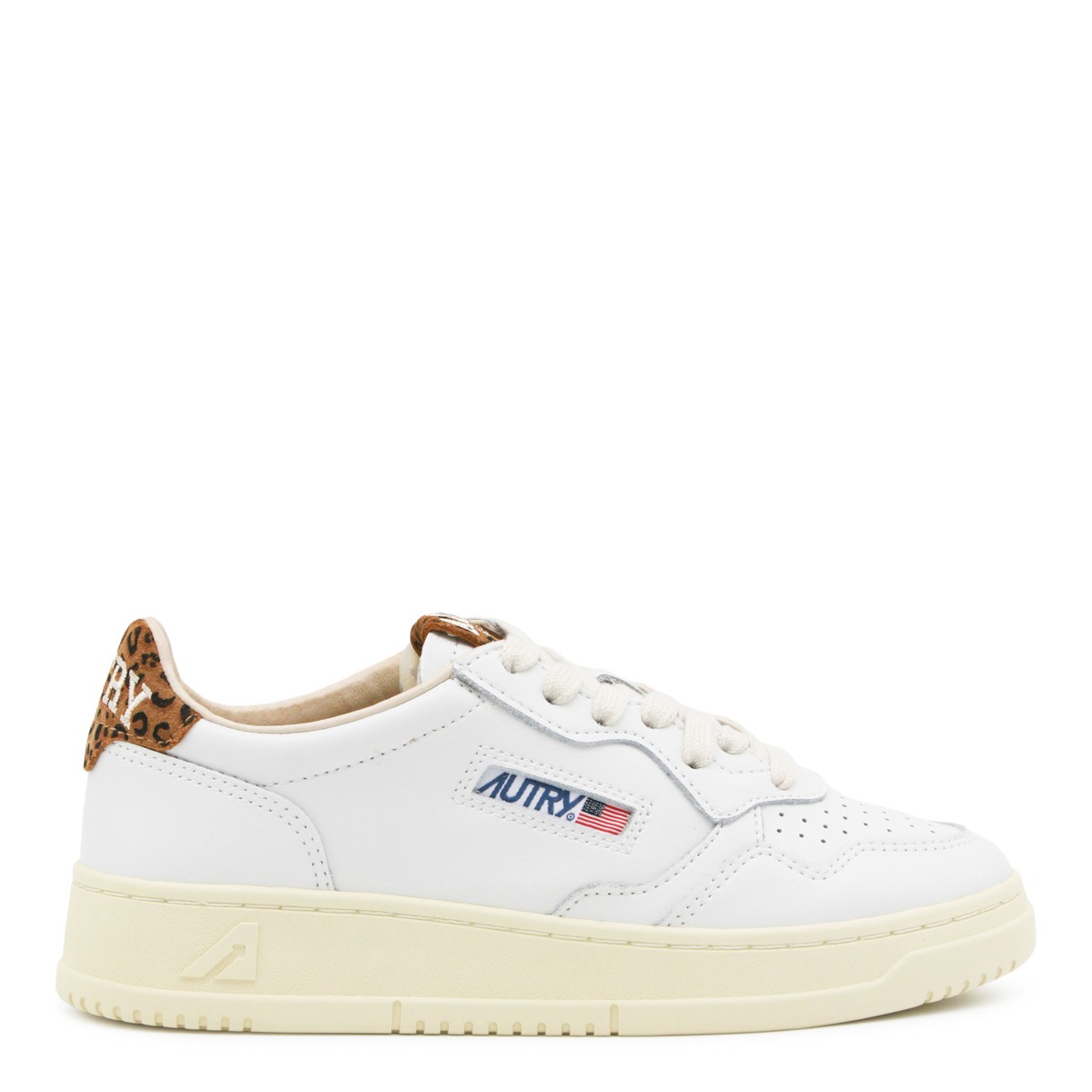 WHITE AND LEOPARD LEATHER MEDALIST...