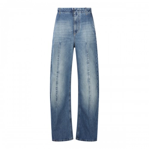 BLUE DENIM BARREL LEG JEANS