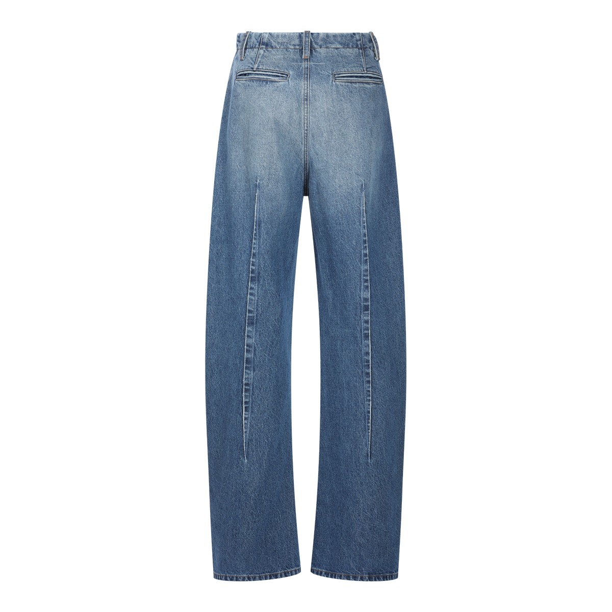 BLUE DENIM BARREL LEG JEANS