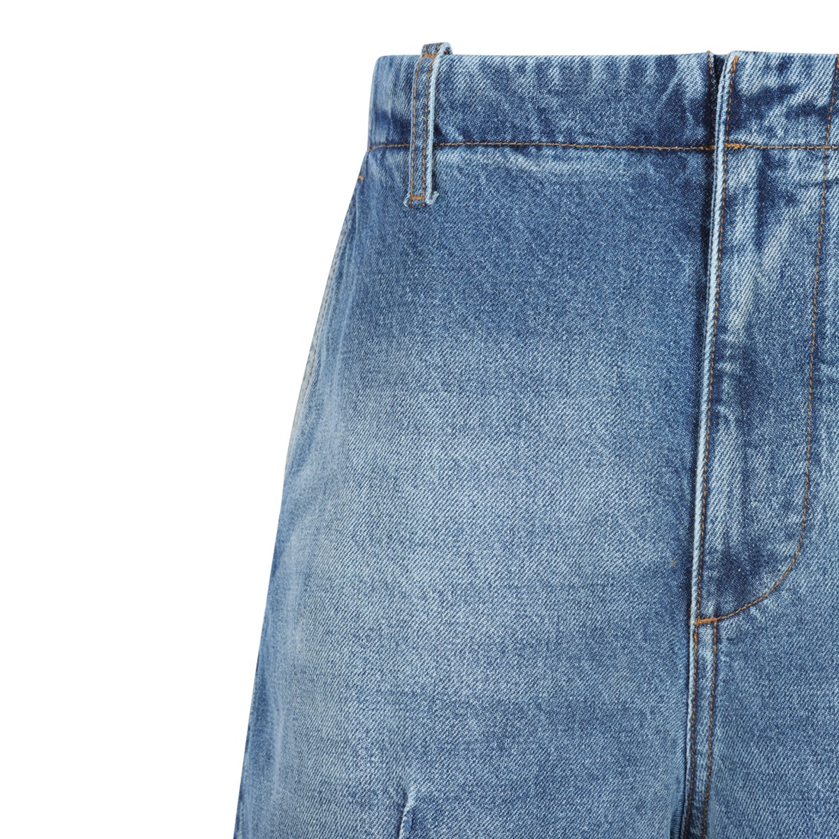 BLUE DENIM BARREL LEG JEANS