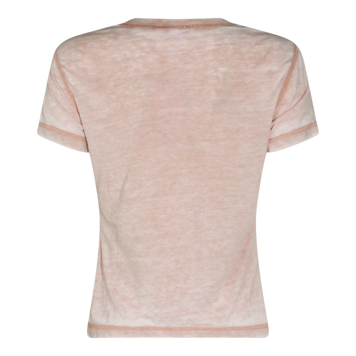 BEIGE COTTON BURNOUT T-SHIRT