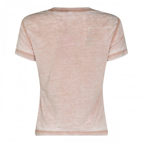 BEIGE COTTON BURNOUT T-SHIRT