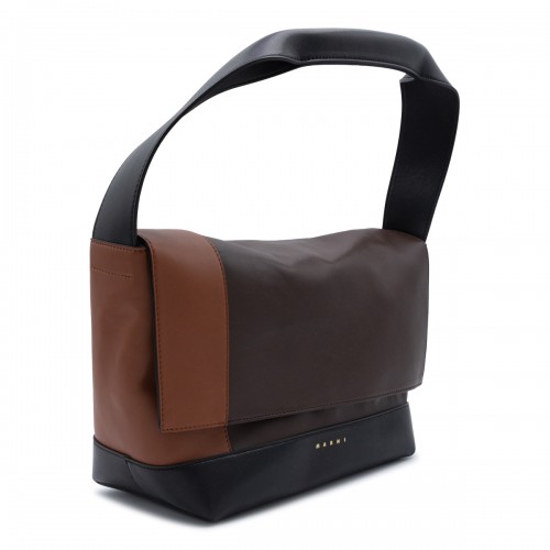 BLACK AND BROWN SHOULDER BAG