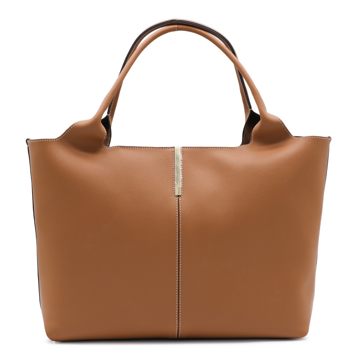 BEIGE LEATHER MEDIUM TOTE