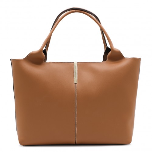 BEIGE LEATHER MEDIUM TOTE