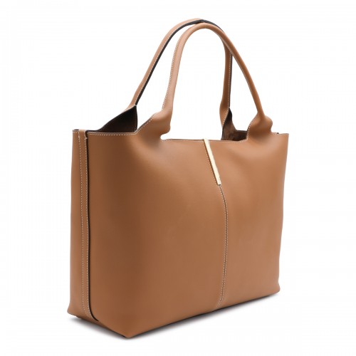 BEIGE LEATHER MEDIUM TOTE 2
