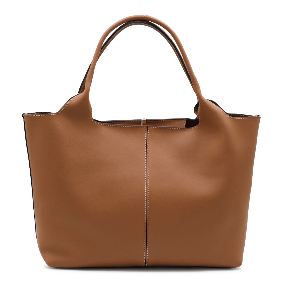 BEIGE LEATHER MEDIUM TOTE
