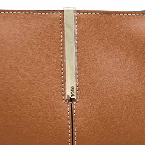 BEIGE LEATHER MEDIUM TOTE