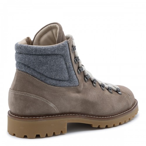 BROWN AND GREY BOOTS