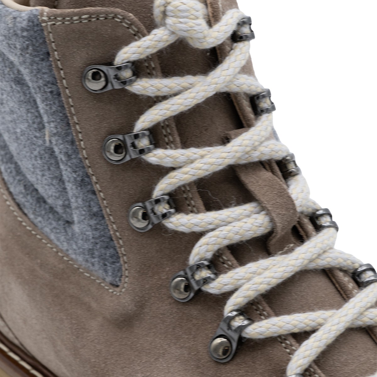 BROWN AND GREY BOOTS
