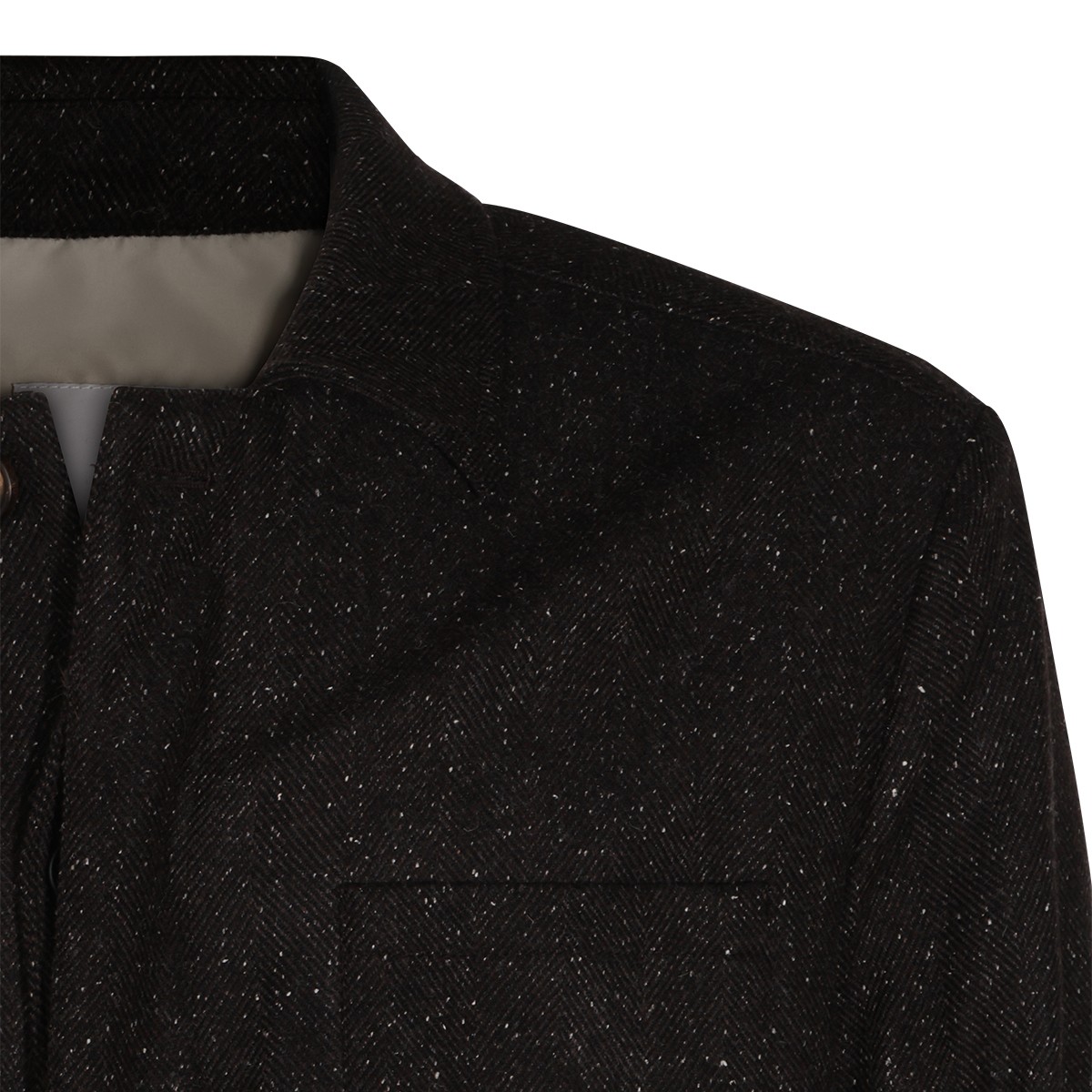 DARK BROWN WOOL CASUAL JACKET
