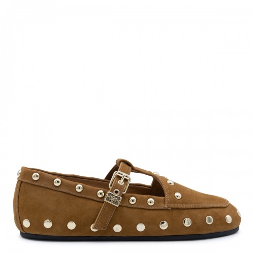 CARAMEL CAFE LEATHER FLATS