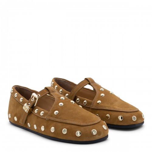CARAMEL CAFE LEATHER FLATS