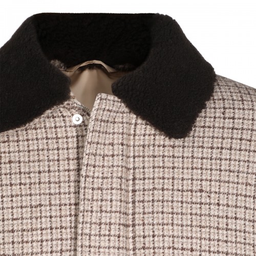 BEIGE WOOL CASUAL JACKET