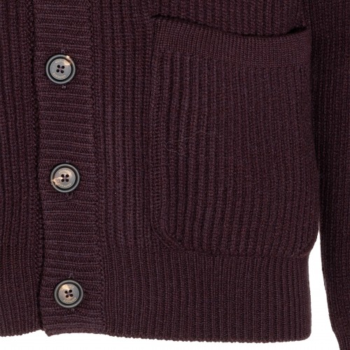 BORDEAUX WOOL CARDIGAN