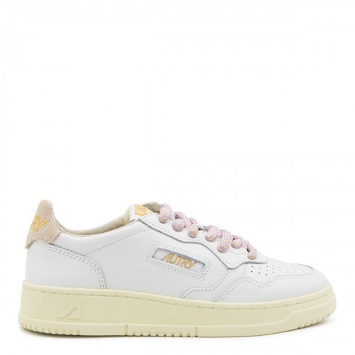 CREAM AND WHITE LEATHER...