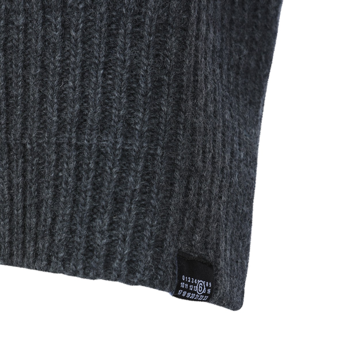 DARK GREY MELANGE WOOL STOLE VEST...