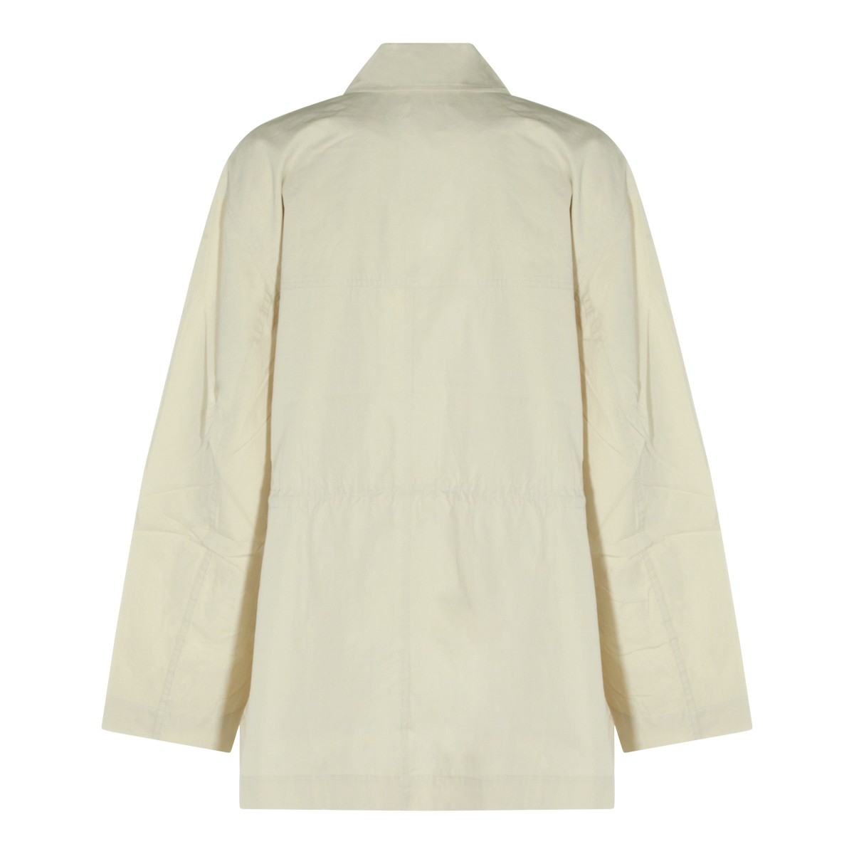 OYSTER COTTON BLEND COLLARED TRENCH COAT