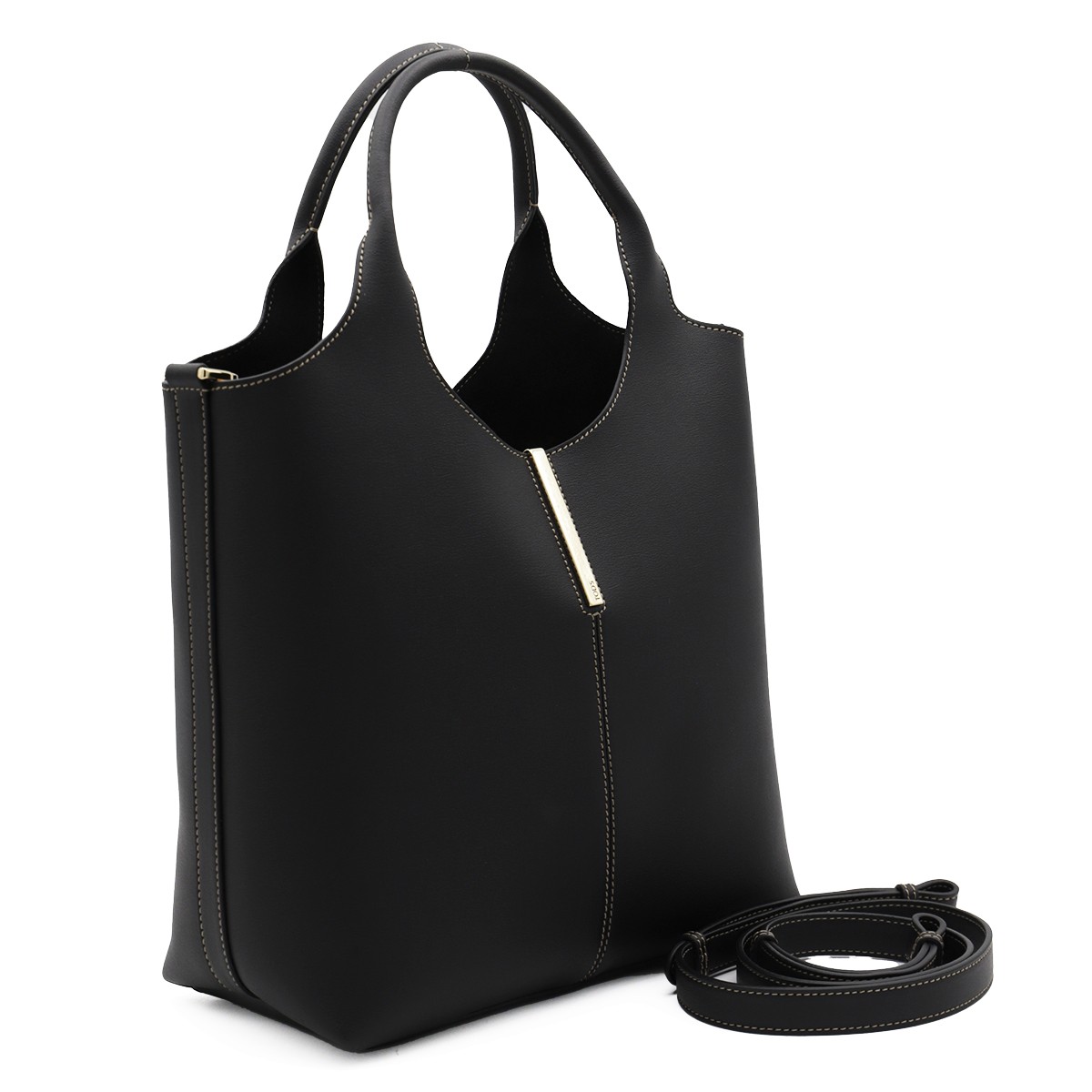 BLACK LEATHER TOTE