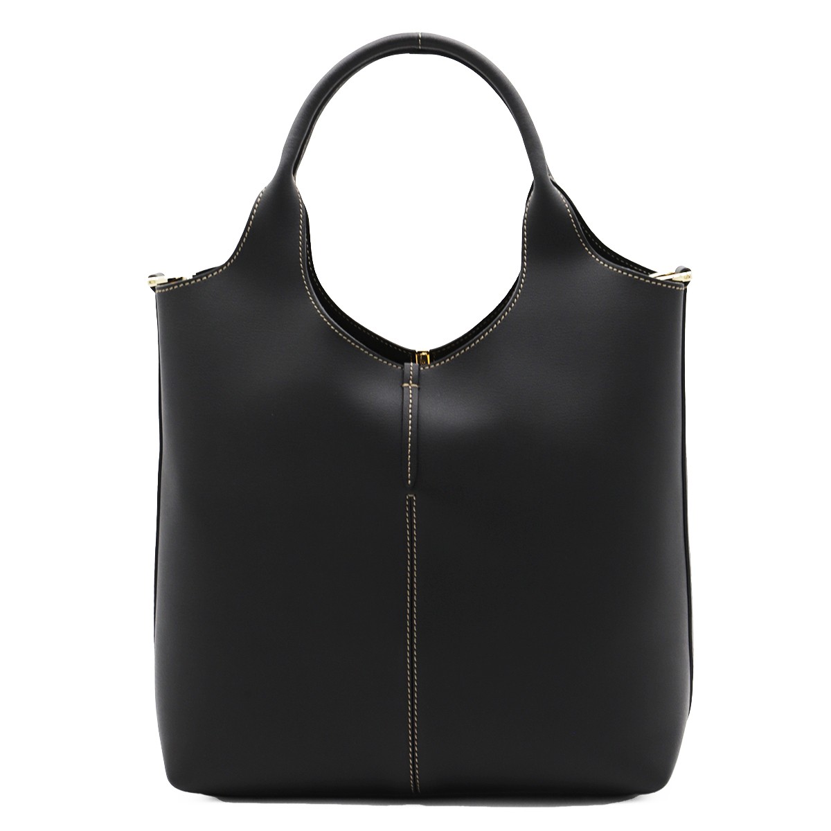 BLACK LEATHER TOTE