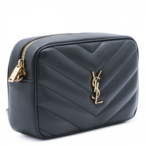 BLACK LEATHER LOULOU CAMERA CROSSBODY BAG